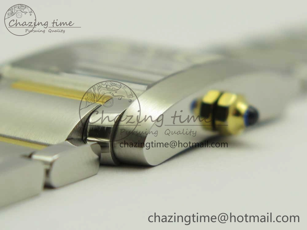 NewStyle Tank Francaise Ladies 25mm SS YG 8848F 1:1 Best Edition Ivory Dial on SS YG Bracelet Ronda Quartz 10641