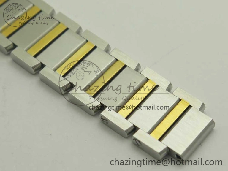 TimelessDesign Tank Francaise Ladies 25mm SS YG 8848F 1:1 Best Edition Pink Dial on SS YG Bracelet Ronda Quartz 10638