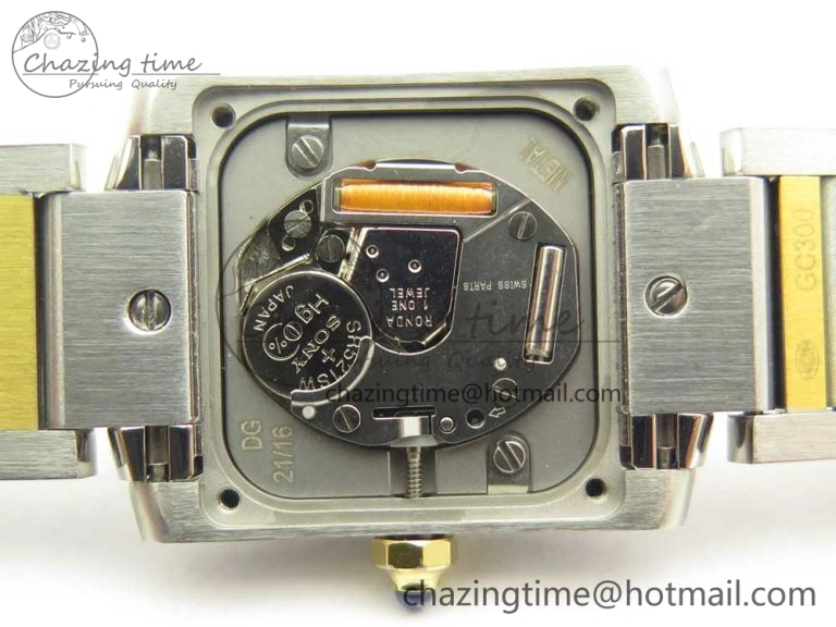Efficient Tank Francaise Ladies 25mm SS YG 8848F 1:1 Best Edition White Diamond Dial on SS YG Bracelet Ronda Quartz 6170