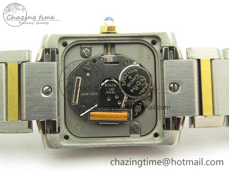 Efficient Tank Francaise Ladies 25mm SS YG 8848F 1:1 Best Edition White Diamond Dial on SS YG Bracelet Ronda Quartz 6170