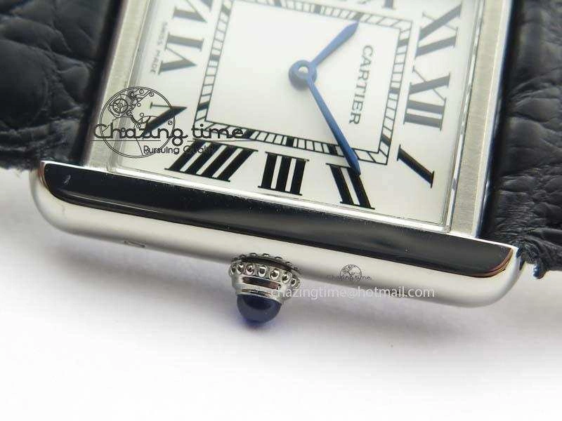 SmoothTexture Tank Ladies 25mm SS GF 1:1 Best Edition White Dial On Black Croc Leather Ronda Quartz 10773