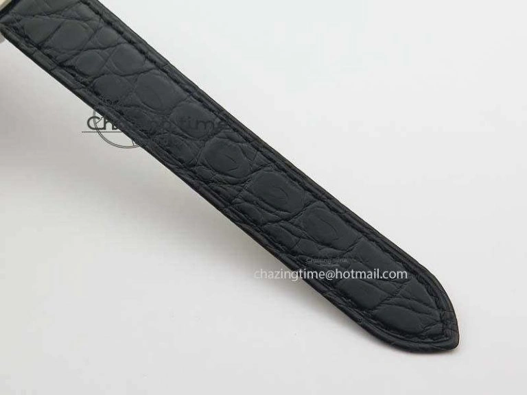 SmoothTexture Tank Ladies 25mm SS GF 1:1 Best Edition White Dial On Black Croc Leather Ronda Quartz 10773