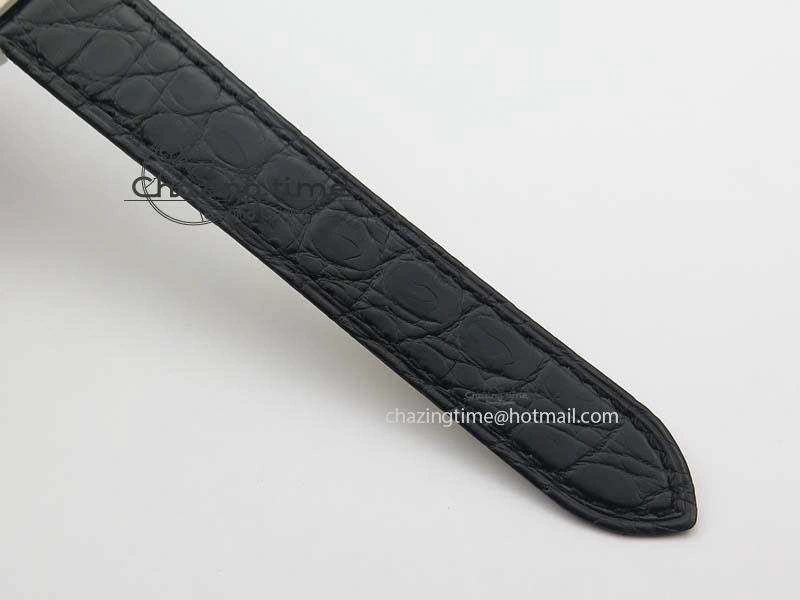 SmoothTexture Tank Ladies 25mm SS GF 1:1 Best Edition White Dial On Black Croc Leather Ronda Quartz 10773