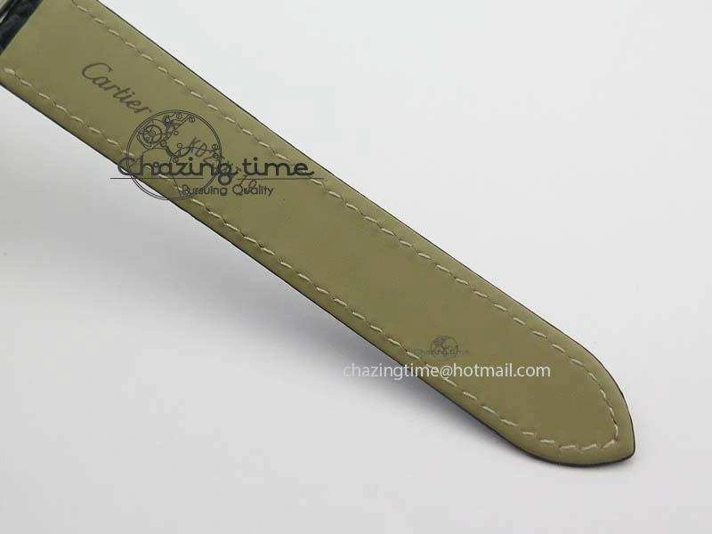 SmoothTexture Tank Ladies 25mm SS GF 1:1 Best Edition White Dial On Black Croc Leather Ronda Quartz 10773