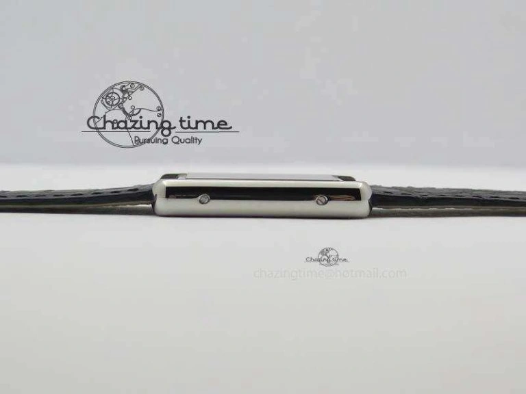 Original Tank Ladies 28mm SS GF 1:1 Best Edition White Dial On Black Croc Leather Ronda Quartz 10772