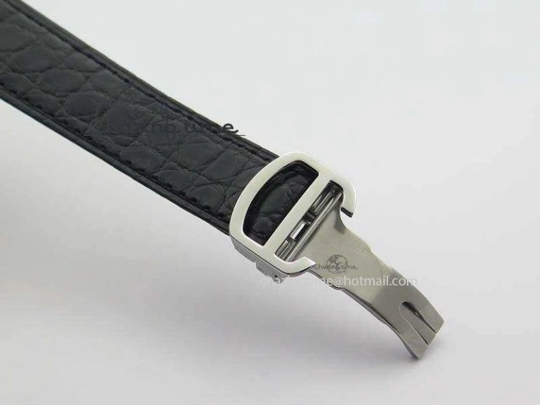 Original Tank Ladies 28mm SS GF 1:1 Best Edition White Dial On Black Croc Leather Ronda Quartz 10772