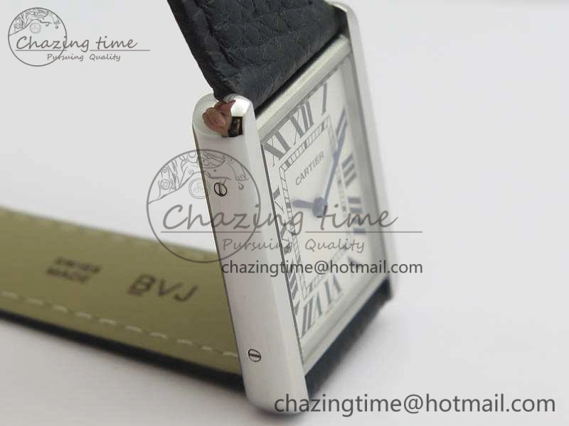 Tank Ladies W5200002 28mm SS GF 1:1 Best Edition White Dial On Black Leather Strap Ronda Quartz Soft 10751