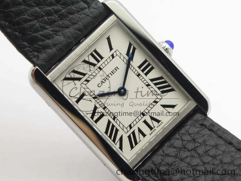 Tank Ladies W5200002 28mm SS GF 1:1 Best Edition White Dial On Black Leather Strap Ronda Quartz Soft 10751