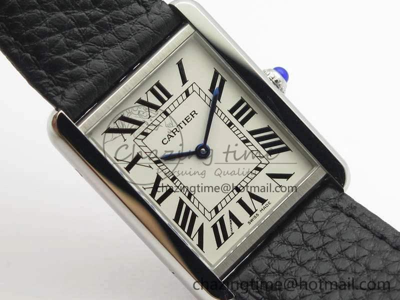 Tank Ladies W5200002 28mm SS GF 1:1 Best Edition White Dial On Black Leather Strap Ronda Quartz Soft 10751