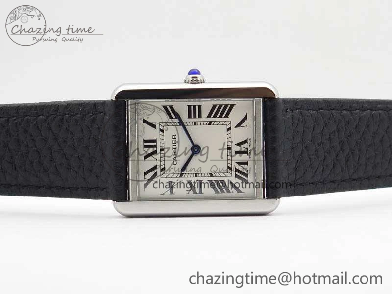 Tank Ladies W5200002 28mm SS GF 1:1 Best Edition White Dial On Black Leather Strap Ronda Quartz Soft 10751