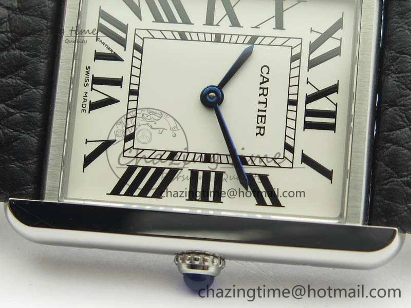 Tank Ladies W5200002 28mm SS GF 1:1 Best Edition White Dial On Black Leather Strap Ronda Quartz Soft 10751