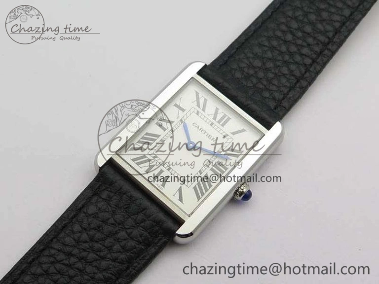 Tank Ladies W5200002 28mm SS GF 1:1 Best Edition White Dial On Black Leather Strap Ronda Quartz Soft 10751