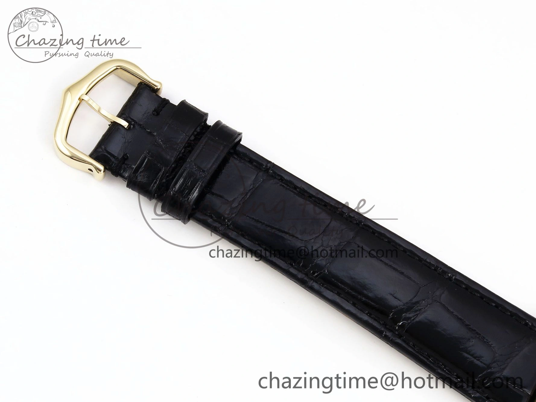 WellDesigned Tank Louis Cartier Large YG 33.7mm DRF 1:1 Best Edition Black Dial on Black Leather Strap Swiss Quartz 5958