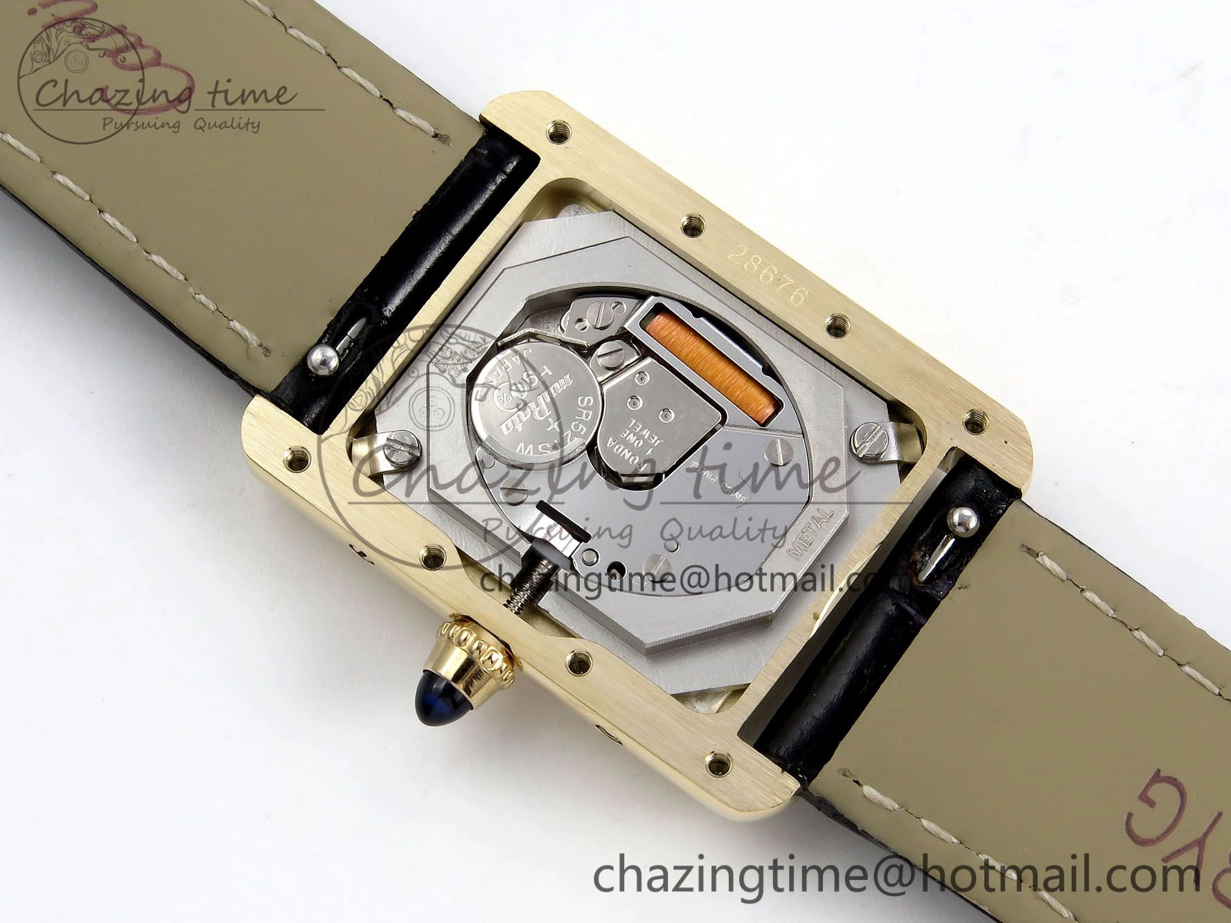 Tank Louis Cartier Small YG 29mm DRF 1:1 Best Edition Black Dial on Black Leather Strap Swiss Quartz ZipUp 5957