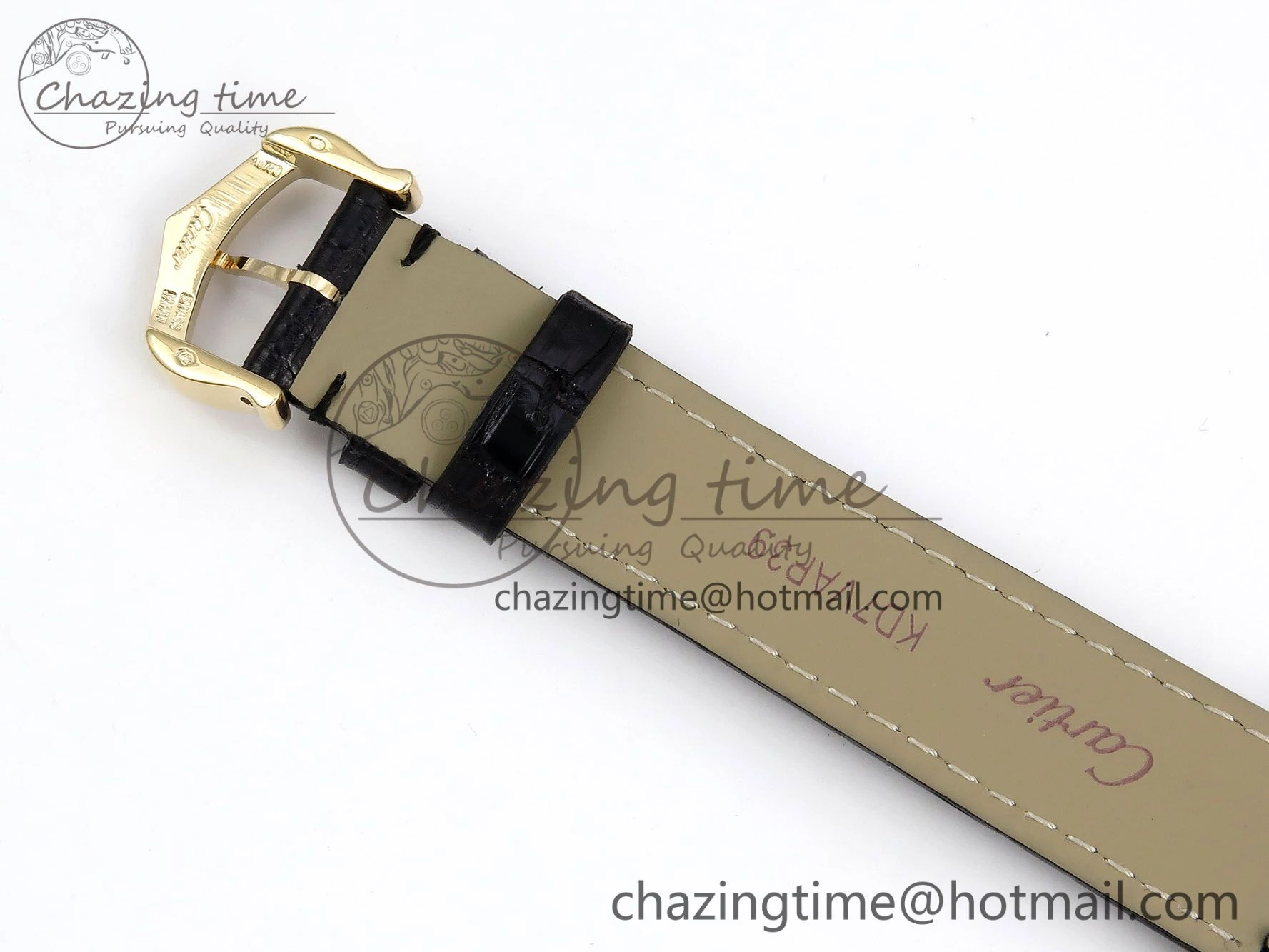Tank Louis Cartier Small YG 29mm DRF 1:1 Best Edition Black Dial on Black Leather Strap Swiss Quartz ZipUp 5957