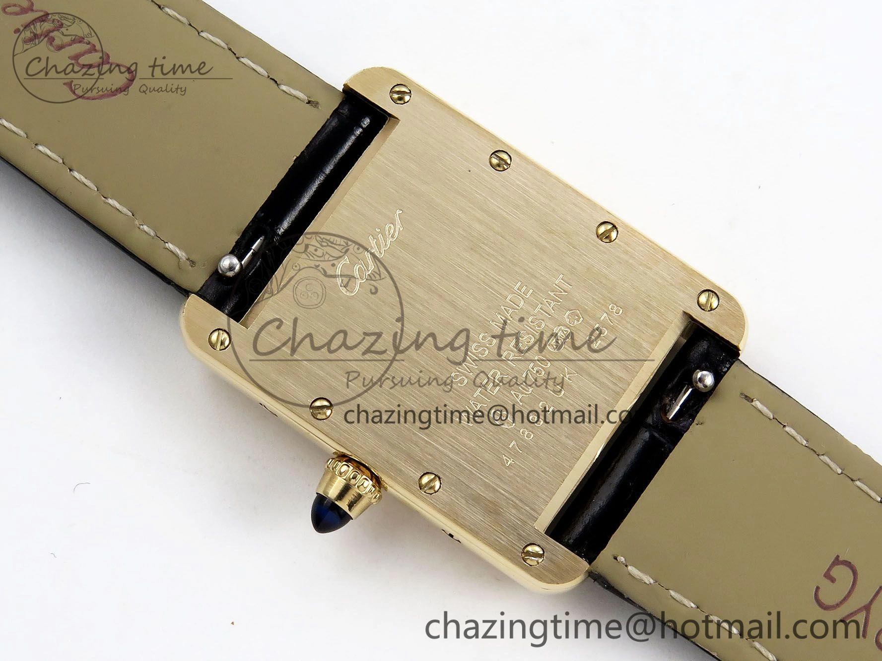Tank Louis Cartier Small YG 29mm DRF 1:1 Best Edition Black Dial on Black Leather Strap Swiss Quartz ZipUp 5957