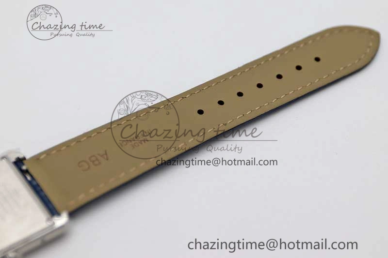 Cozy Tank Louis Ladies 25mm SS K11F 1:1 Best Edition Blue Dial on Croco Leather Strap Ronda Quartz 10233