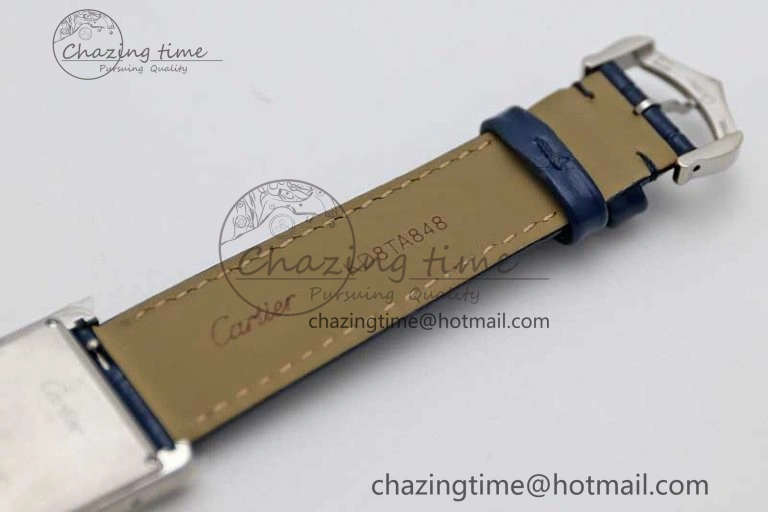 Cozy Tank Louis Ladies 25mm SS K11F 1:1 Best Edition Blue Dial on Croco Leather Strap Ronda Quartz 10233