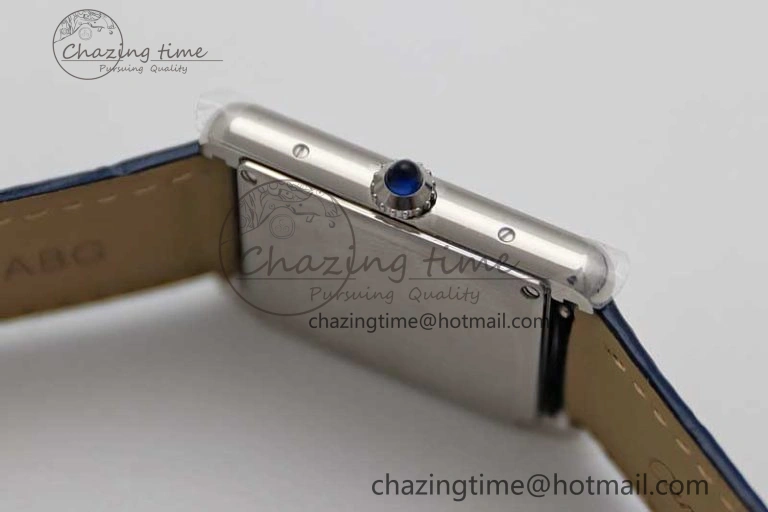 Cozy Tank Louis Ladies 25mm SS K11F 1:1 Best Edition Blue Dial on Croco Leather Strap Ronda Quartz 10233