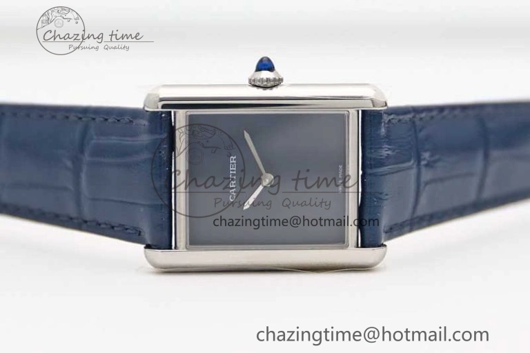 Cozy Tank Louis Ladies 25mm SS K11F 1:1 Best Edition Blue Dial on Croco Leather Strap Ronda Quartz 10233