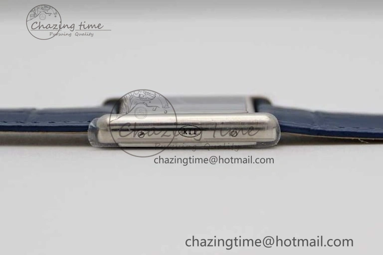 Cozy Tank Louis Ladies 25mm SS K11F 1:1 Best Edition Blue Dial on Croco Leather Strap Ronda Quartz 10233