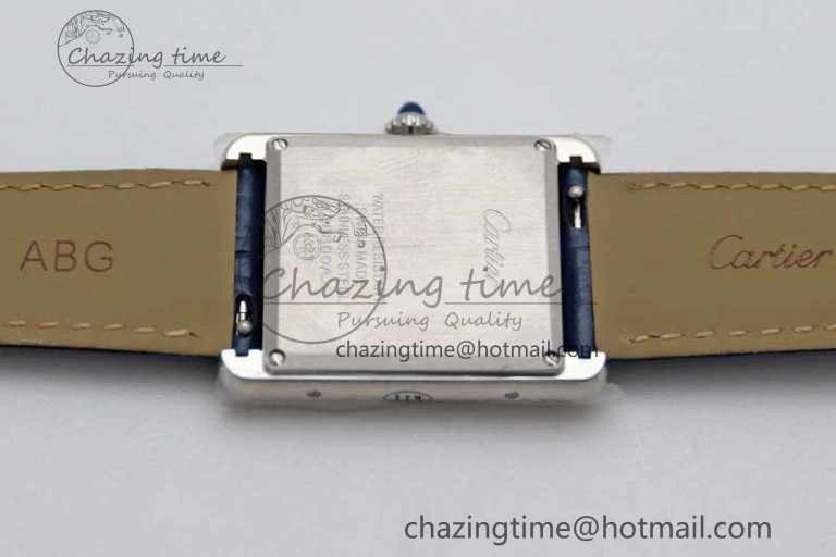 Cozy Tank Louis Ladies 25mm SS K11F 1:1 Best Edition Blue Dial on Croco Leather Strap Ronda Quartz 10233