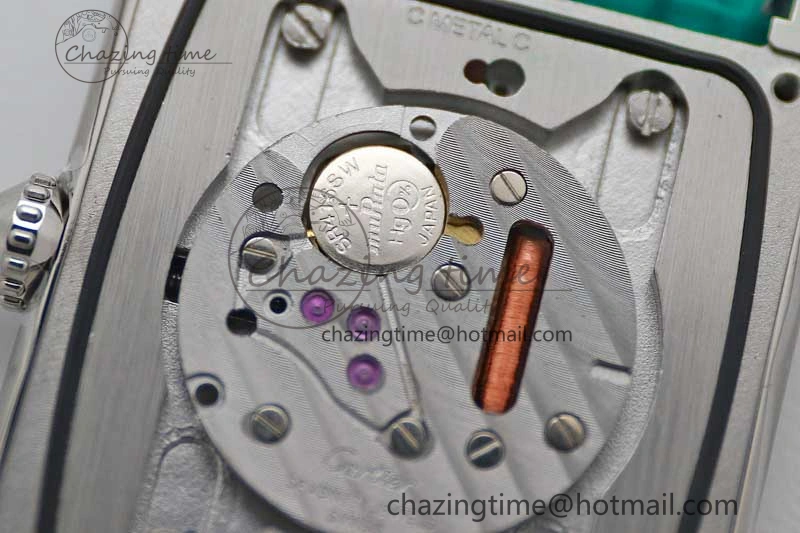Tank Louis Ladies 25mm SS K11F 1:1 Best Edition Green Dial on Croco Leather Strap Ronda Quartz TopPick 10234