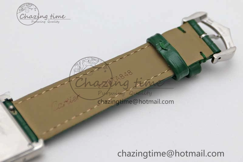 Tank Louis Ladies 25mm SS K11F 1:1 Best Edition Green Dial on Croco Leather Strap Ronda Quartz TopPick 10234