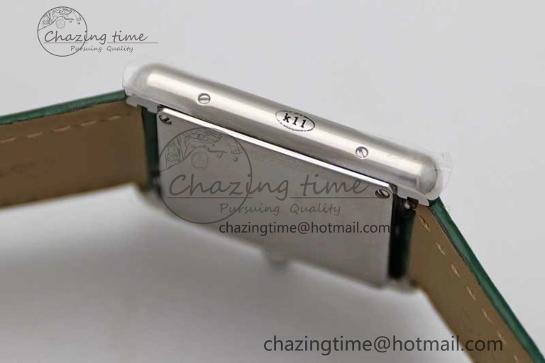 Tank Louis Ladies 25mm SS K11F 1:1 Best Edition Green Dial on Croco Leather Strap Ronda Quartz TopPick 10234