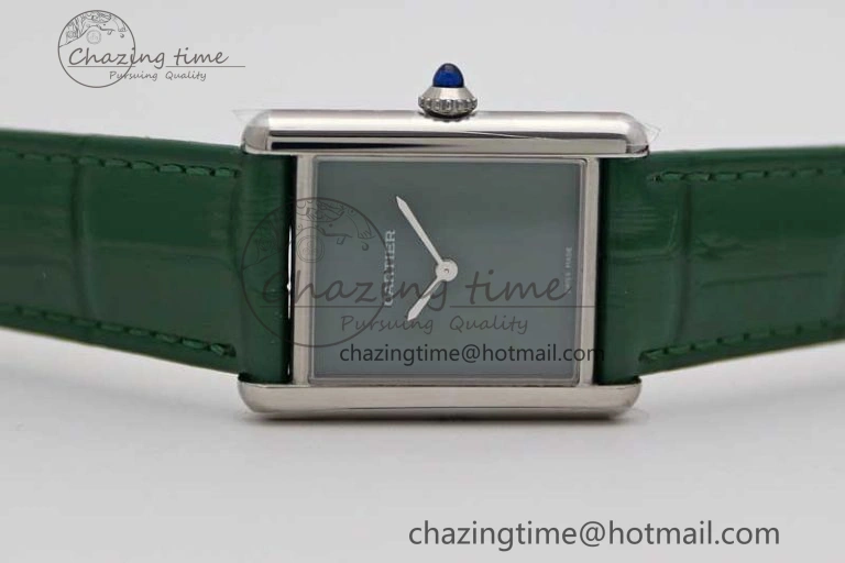Tank Louis Ladies 25mm SS K11F 1:1 Best Edition Green Dial on Croco Leather Strap Ronda Quartz TopPick 10234