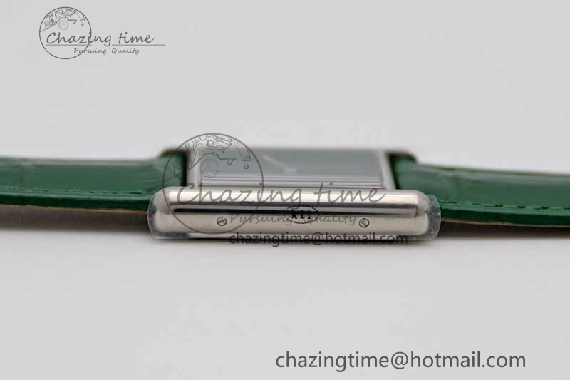 Tank Louis Ladies 25mm SS K11F 1:1 Best Edition Green Dial on Croco Leather Strap Ronda Quartz TopPick 10234