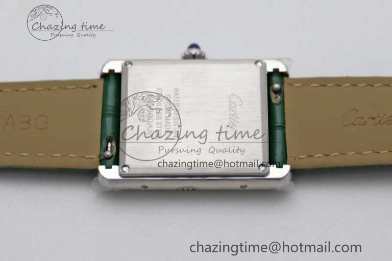 Tank Louis Ladies 25mm SS K11F 1:1 Best Edition Green Dial on Croco Leather Strap Ronda Quartz TopPick 10234