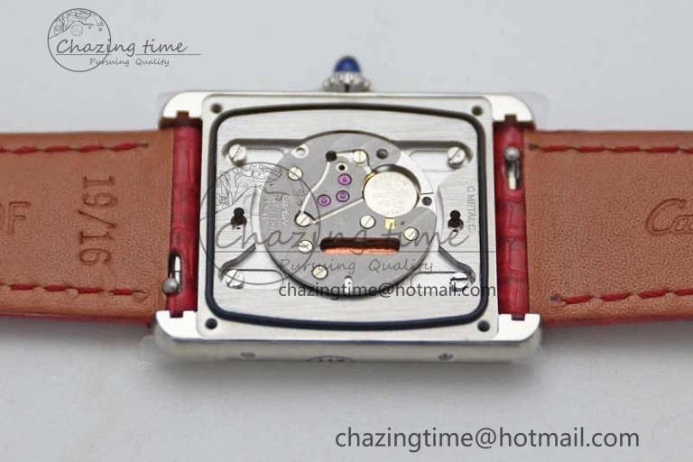 Snug Tank Louis Ladies 25mm SS K11F 1:1 Best Edition Red Dial on Croco Leather Strap Ronda Quartz 10232
