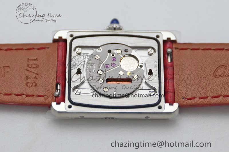 Snug Tank Louis Ladies 25mm SS K11F 1:1 Best Edition Red Dial on Croco Leather Strap Ronda Quartz 10232