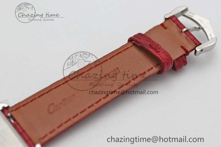 Snug Tank Louis Ladies 25mm SS K11F 1:1 Best Edition Red Dial on Croco Leather Strap Ronda Quartz 10232