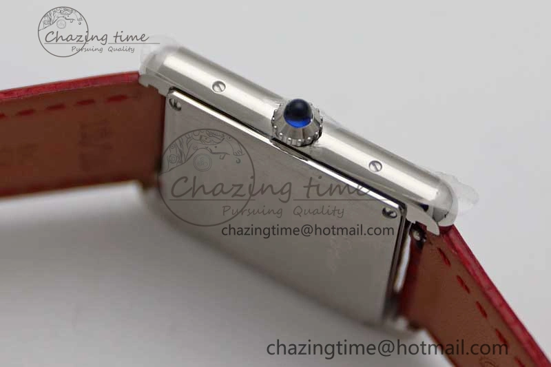 Snug Tank Louis Ladies 25mm SS K11F 1:1 Best Edition Red Dial on Croco Leather Strap Ronda Quartz 10232