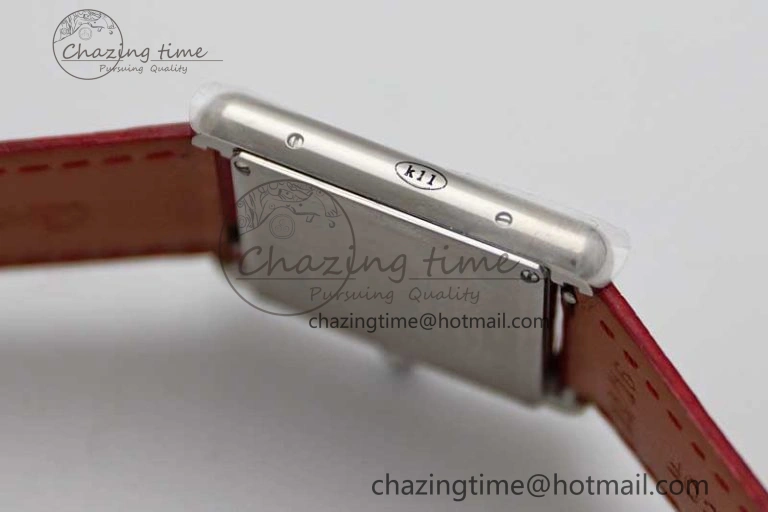 Snug Tank Louis Ladies 25mm SS K11F 1:1 Best Edition Red Dial on Croco Leather Strap Ronda Quartz 10232