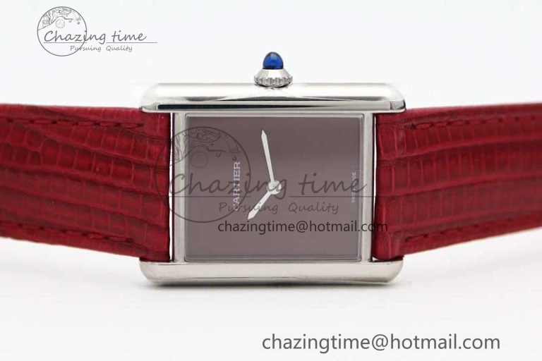 Snug Tank Louis Ladies 25mm SS K11F 1:1 Best Edition Red Dial on Croco Leather Strap Ronda Quartz 10232