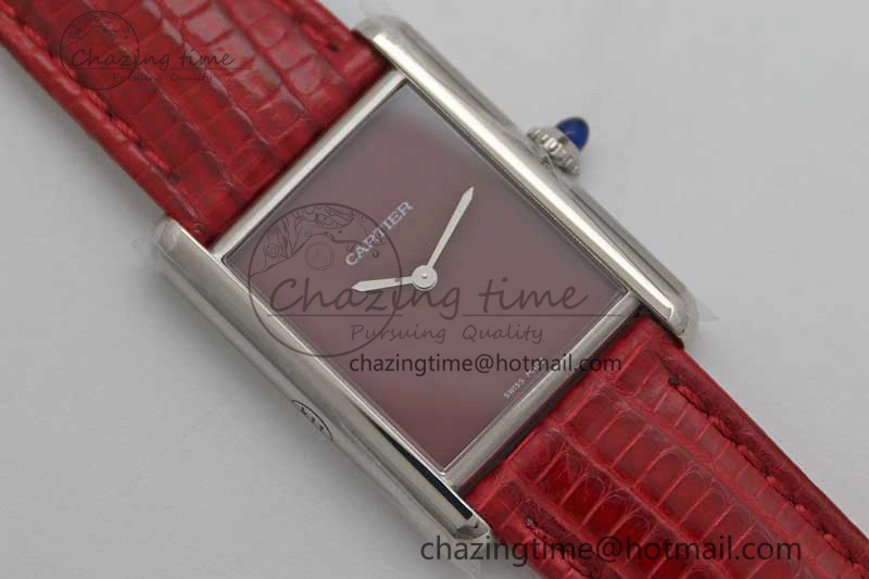 Snug Tank Louis Ladies 25mm SS K11F 1:1 Best Edition Red Dial on Croco Leather Strap Ronda Quartz 10232