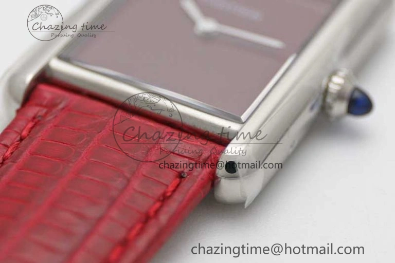 Snug Tank Louis Ladies 25mm SS K11F 1:1 Best Edition Red Dial on Croco Leather Strap Ronda Quartz 10232