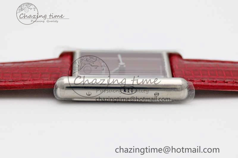 Snug Tank Louis Ladies 25mm SS K11F 1:1 Best Edition Red Dial on Croco Leather Strap Ronda Quartz 10232