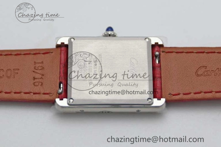 Snug Tank Louis Ladies 25mm SS K11F 1:1 Best Edition Red Dial on Croco Leather Strap Ronda Quartz 10232
