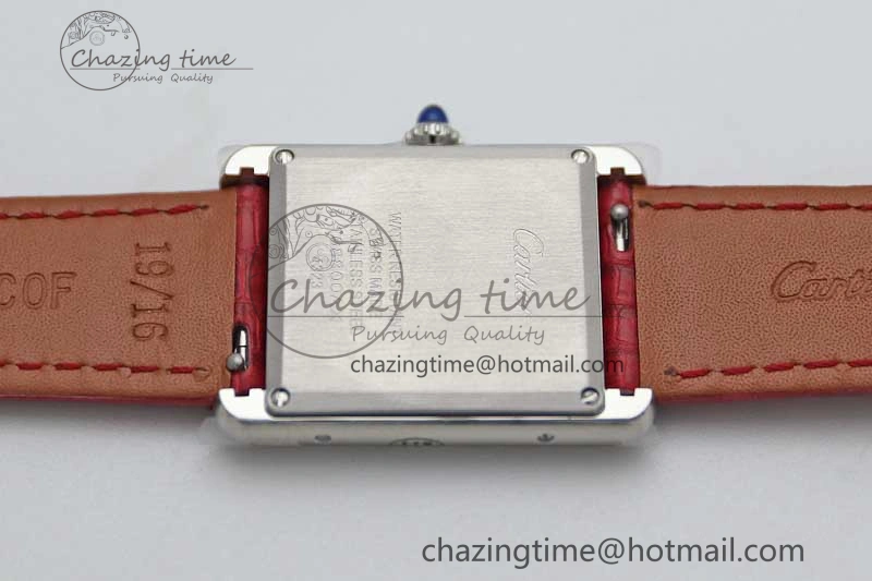 Snug Tank Louis Ladies 25mm SS K11F 1:1 Best Edition Red Dial on Croco Leather Strap Ronda Quartz 10232