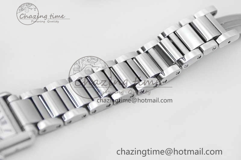 Efficient Tank Louis Ladies 29.5mm SS K11F Best Edition White Dial on SS Bracelet Ronda Quartz 10215