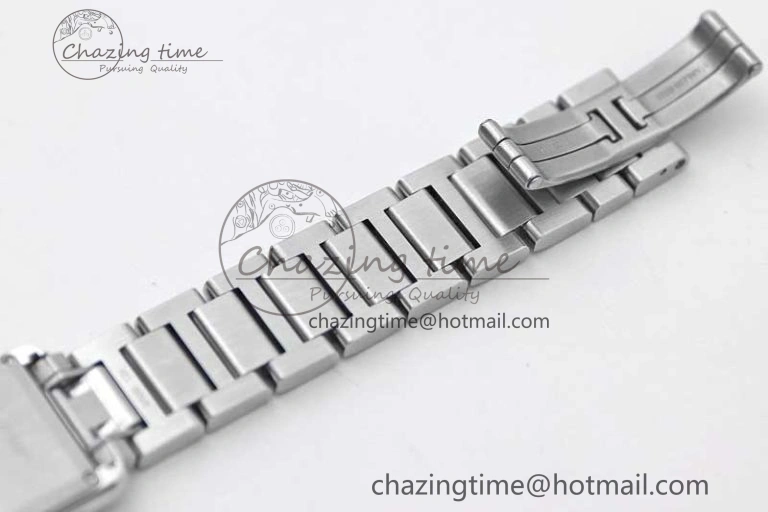 Efficient Tank Louis Ladies 29.5mm SS K11F Best Edition White Dial on SS Bracelet Ronda Quartz 10215