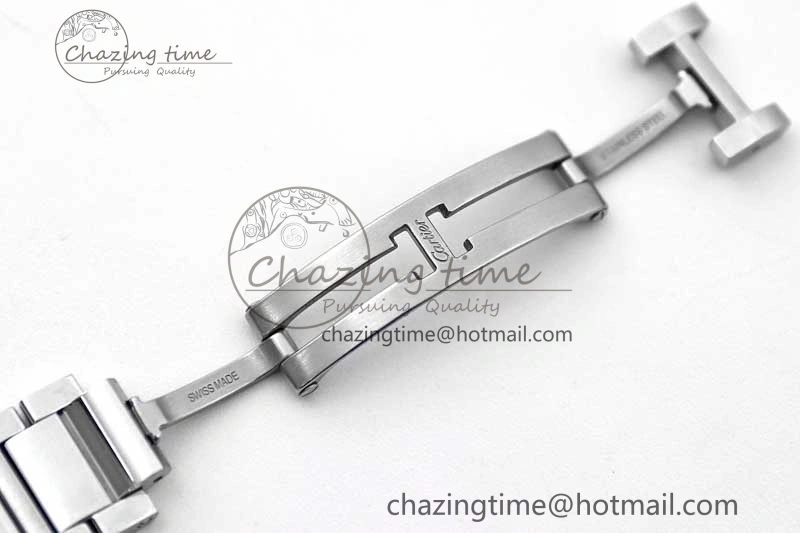 Efficient Tank Louis Ladies 29.5mm SS K11F Best Edition White Dial on SS Bracelet Ronda Quartz 10215