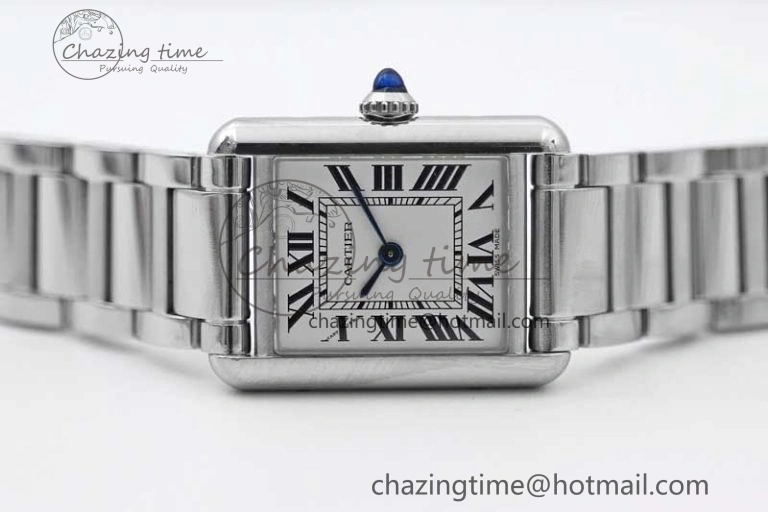 Efficient Tank Louis Ladies 29.5mm SS K11F Best Edition White Dial on SS Bracelet Ronda Quartz 10215
