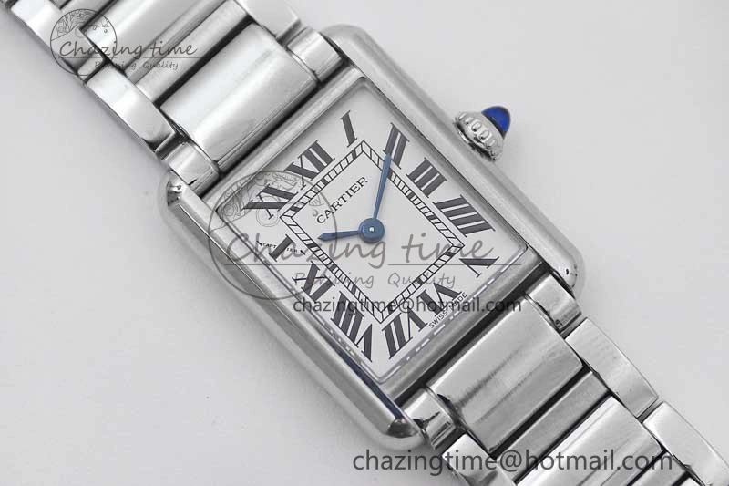 Efficient Tank Louis Ladies 29.5mm SS K11F Best Edition White Dial on SS Bracelet Ronda Quartz 10215