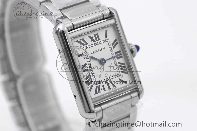 Efficient Tank Louis Ladies 29.5mm SS K11F Best Edition White Dial on SS Bracelet Ronda Quartz 10215