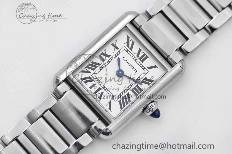 Efficient Tank Louis Ladies 29.5mm SS K11F Best Edition White Dial on SS Bracelet Ronda Quartz 10215